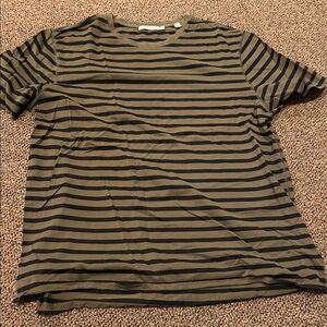 Vince Olive and Black Striped Tee